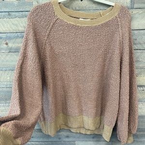 Puff Sleeve Boat Neck Sweater